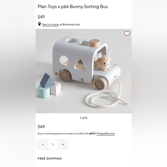 Pottery Barn Kids Toys Pbk X Plan Toys Pull Sorting Bus Missing